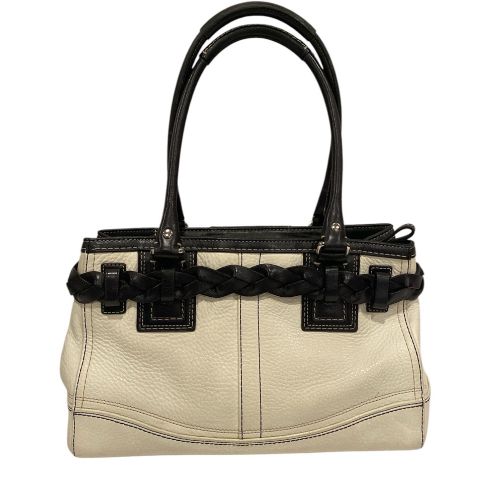 Coach Hampton Ivory Leather Satchel Shoulder Bag - Excellent Condition - Picture 6 of 11